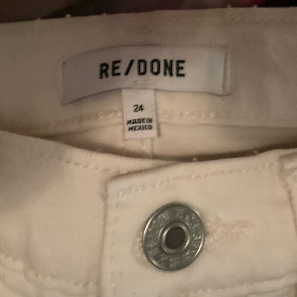 NWT  RE/DONE 70s High Rise Stove Pipe frayed straight-leg jeans - Picture 13 of 13